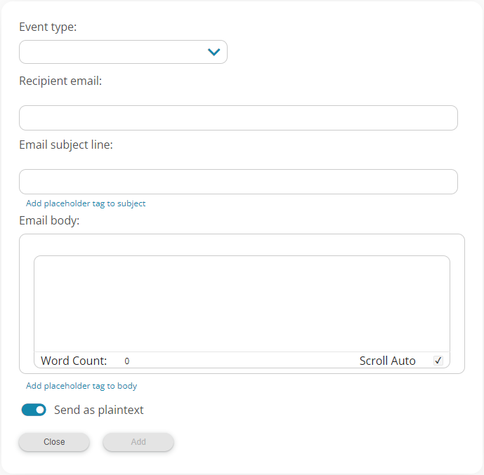 Email notification settings